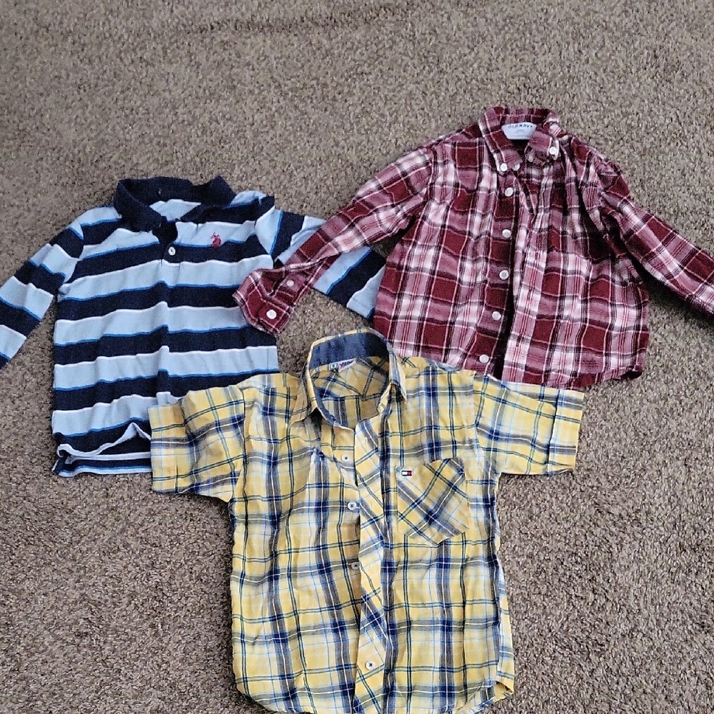 Multiples Blue and White Button Down Shirt Casual Lightweight